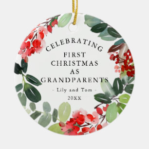 Första jul som morföräldrar Anpassningsbar Foto Julgransprydnad Keramik