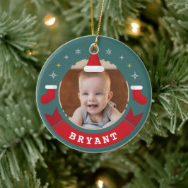 Första jul som morföräldrar Baby Photo Julgransprydnad Keramik