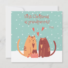 Första jul som morföräldrar! Cute Cats Julkort