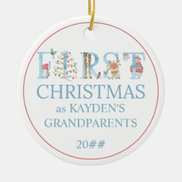 Första jul som morföräldrar Cute Photo Julgransprydnad Keramik