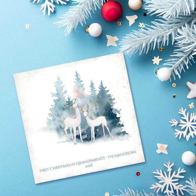 Första jul som morföräldrar Forest Hjort Julkort (Skapare uppladdad)