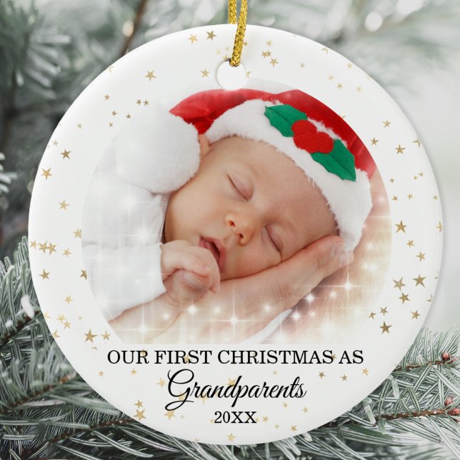 Första jul som morföräldrar Foto Julgransprydnad Keramik (Skapare uppladdad)