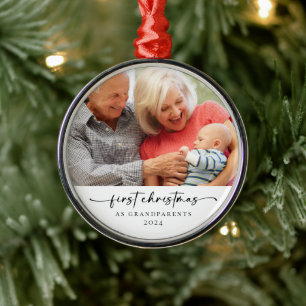 Första jul som morföräldrar Foto Keepsaké Julgransprydnad Metall