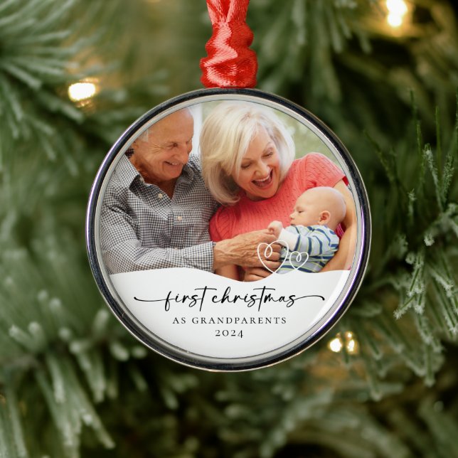 Första jul som morföräldrar Foto Keepsaké Julgransprydnad Metall (Träd)