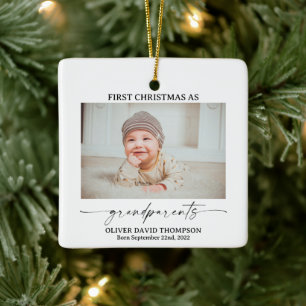 Första jul som morföräldrar Foto Ornament