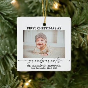 Första jul som morföräldrar Foto Ornament