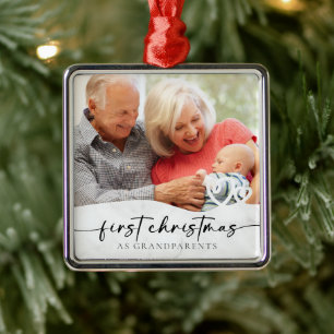 Första jul som morföräldrar Marble Photo Julgransprydnad Metall