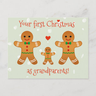 Första jul som morföräldrar - Pepparkaksgubbar Vykort
