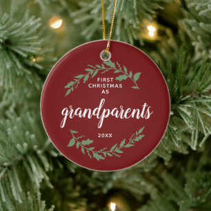 Första jul som morföräldrar Personlig Julafton Julgransprydnad Keramik