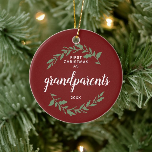 Första jul som morföräldrar Personlig Julafton Julgransprydnad Keramik (Träd)