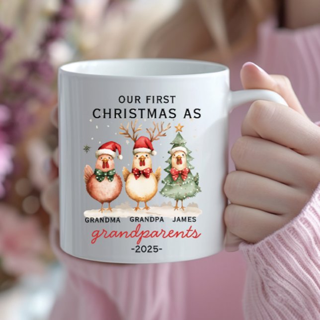 Första jul som morföräldrar Personlig mugg (Skapare uppladdad)