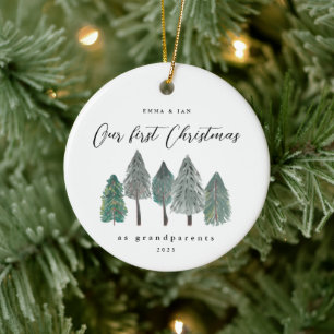 Första jul som morföräldrar Rustic Träd Julgransprydnad Keramik