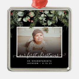 Första jul som morföräldrar Winter Greenery Julgransprydnad Metall