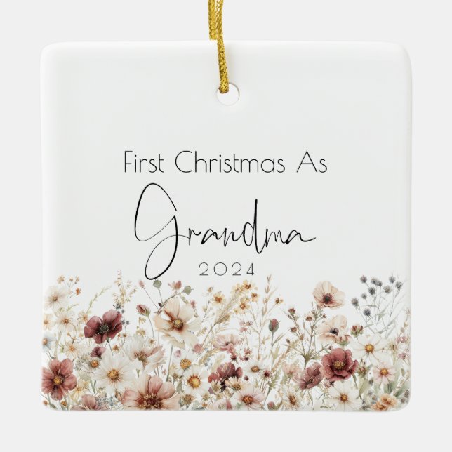 Första jul som mormor Helgdag Ornament (Framsida)
