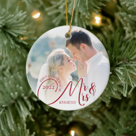 Första jul som Mr. och Mrs. 2 Photo Julgransprydnad Keramik