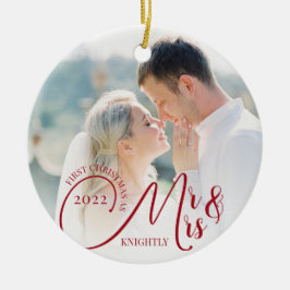 Första jul som Mr. och Mrs. 2 Photo Julgransprydnad Keramik