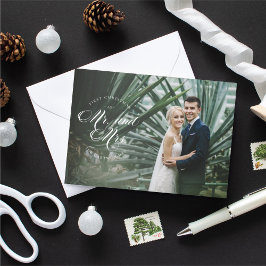 Första jul som Mr. och Mrs. Helgdag Photo Card Julkort