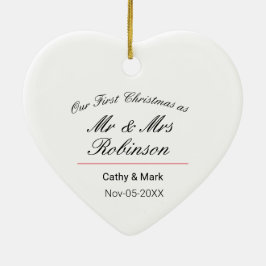 Första jul som Mr och Mrs. Julgransprydnad Keramik