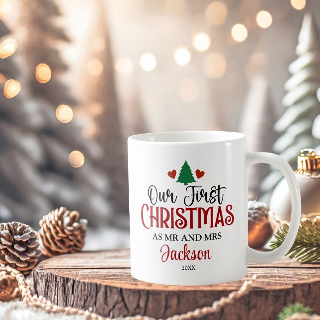 Första jul som Mr. och Mrs. Personlig Kaffemugg (Skapare uppladdad)