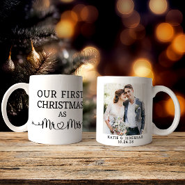 Första jul som Mr och Mrs. Photo Kaffemugg