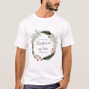 Första jul som Mr och Mrs Wandeans Helgdag T Shirt