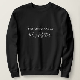 Första jul som Mrs Personlig Surname T Shirt