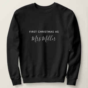 Första jul som Mrs Personlig Surname T Shirt