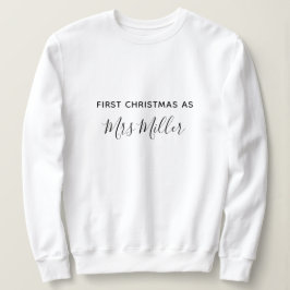 Första jul som Mrs Personlig Surname T Shirt