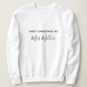 Första jul som Mrs Personlig Surname T Shirt