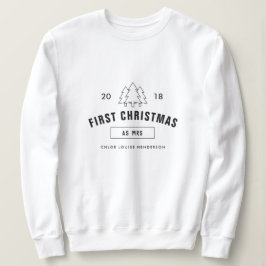 Första jul som Mrs Personlig Surname T Shirt