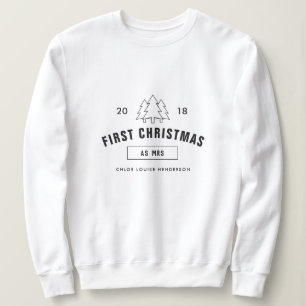 Första jul som Mrs Personlig Surname T Shirt