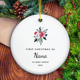 Första jul som Nana Söt och Elegant Julgransprydnad Keramik