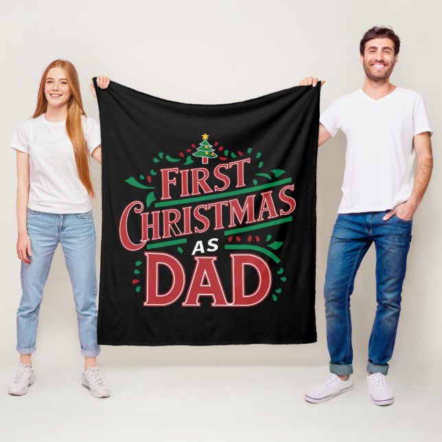 Första jul som Pappa matchande jul Fleecefilt (På plats)
