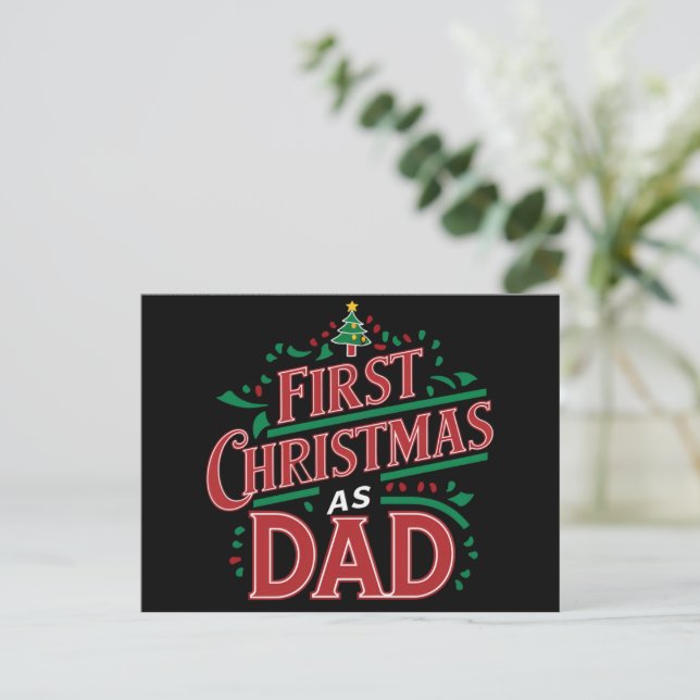 Första jul som Pappa matchande jul Helg Vykort (Stående Fram)