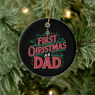 Första jul som Pappa matchande jul Julgransprydnad Keramik