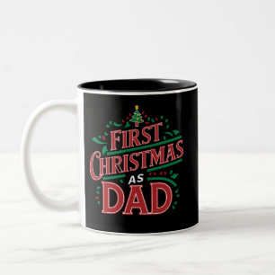 Första jul som Pappa matchande jul Två-Tonad Mugg