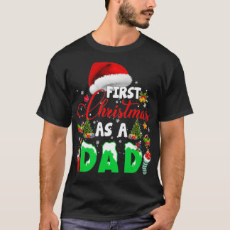 Första jul som Pappa Santa Hat Ugly Julafton 2021 T Shirt