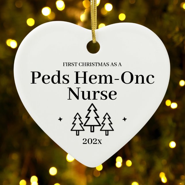 Första jul som Peds Hem on c sjuksköterska Julgransprydnad Keramik (First Christmas As Peds Hem Onc Nurse Nursing Ceramic Ornament
)