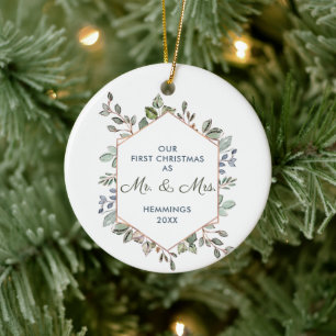 Första jul som Personlig Eucalyptus Julgransprydnad Keramik