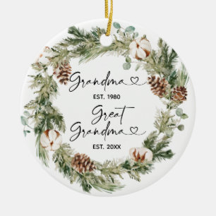 Första jul som Underbar mormor Gift Julgransprydnad Keramik