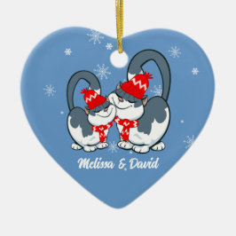 Första jul tillsammans. Anpassningsbar jul Julgransprydnad Keramik