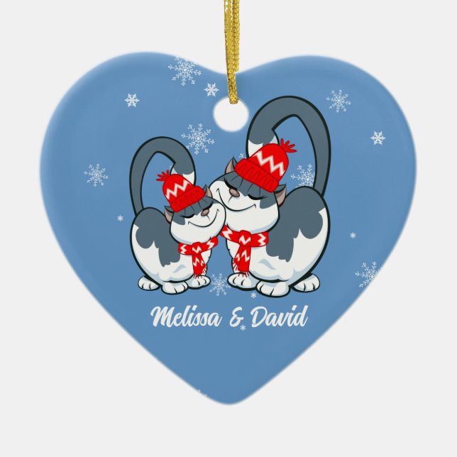 Första jul tillsammans. Anpassningsbar jul Julgransprydnad Keramik (Framsidan)