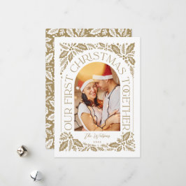 Första jul tillsammans Arch 3 Photo Collage Julkort