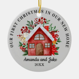 Första jul - tillsammans Blommigt Julgransprydnad Keramik