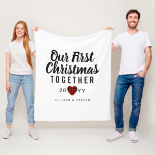 Första jul tillsammans Buffalo Play Heart Namn Fleecefilt