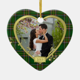 Första jul tillsammans Irish Tartan Photo Julafton Julgransprydnad Keramik