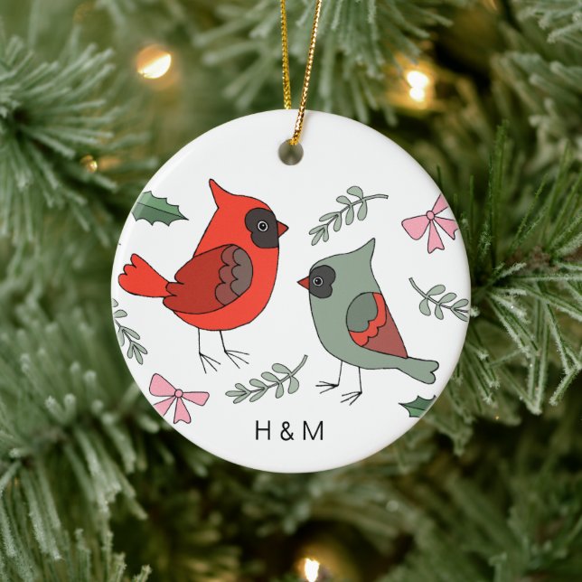 Första jul tillsammans kardinal lite Anpassningsba Julgransprydnad Keramik (Träd)