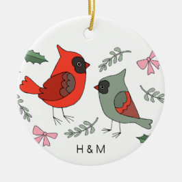 Första jul tillsammans kardinal lite Anpassningsba Julgransprydnad Keramik