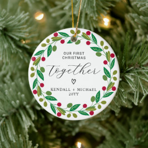 Första jul tillsammans med ett par Bauble Keepsaké Julgransprydnad Keramik