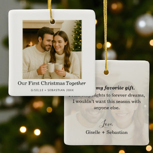 Första jul tillsammans med fotoKeepsaké Julgransprydnad Keramik